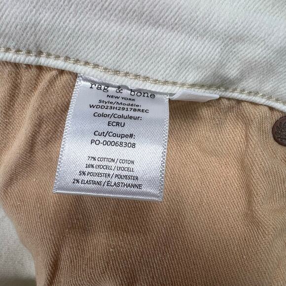 Rag and Bone Peyton Mid Rise cropped ecru white cream Jeans Size 27 - Picture 12 of 15